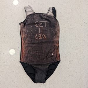 BEAUTIFUL Destira Gymnastics Dance Leotard CM Medium GET IT GIRL Bronze SHIMMER